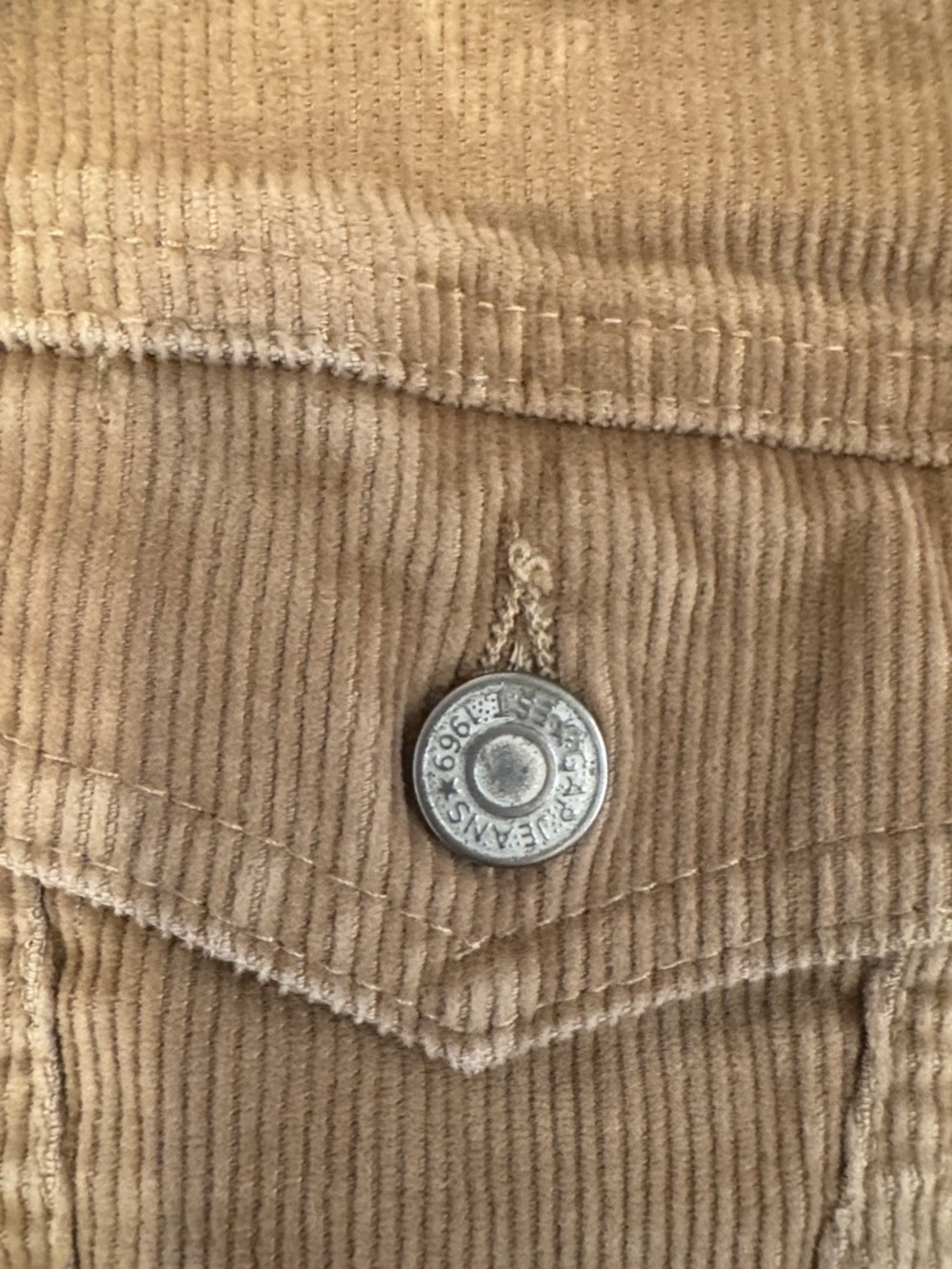 GAP Corduroy Jean Jacket in Tan Brown - Picture 3 of 14
